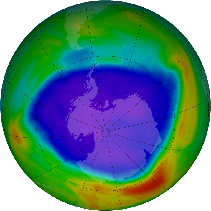 Antarctic ozone map for 23 September 1998